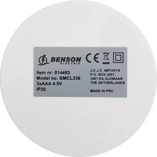 Benson LED disco party licht - RGB LED - afstandsbediening - 3 stuks - ø 80 mm - IP20