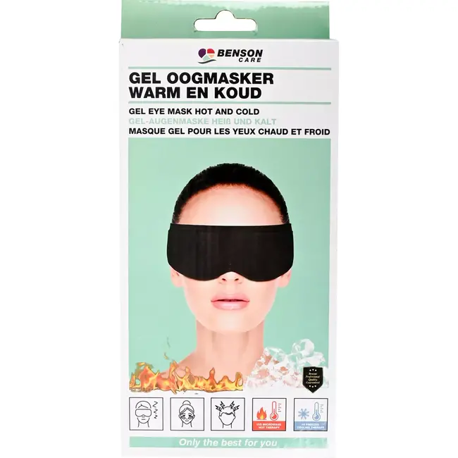 Benson Gel oogmasker - Warmte en koudetherapie - Herbruikbaar en comfortabel - 21x11 cm
