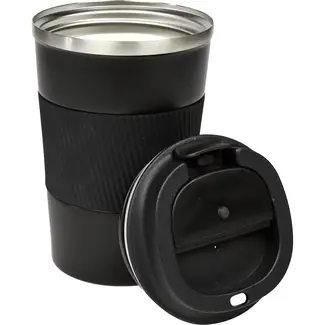 Benson Dubbelwandige reisbeker - RVS - Anti-lek - Siliconen grip - 380 ml