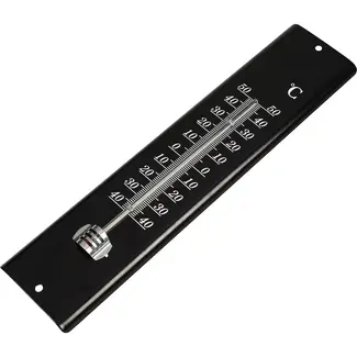 Benson Thermometer metaal zwart - 30 cm - °C & °F - voor binnen en buiten