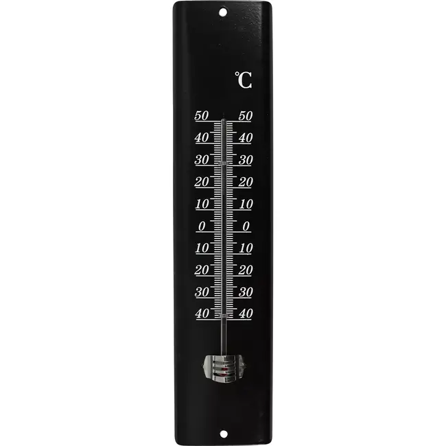 Benson Thermometer metaal zwart - 30 cm - °C & °F - voor binnen en buiten
