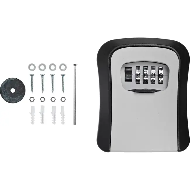 Benson Sleutelkluis met 3-cijferige code - Metaal - Zwart/Grijs - 96x40x116 mm