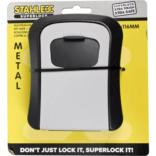 Benson Sleutelkluis met 3-cijferige code - Metaal - Zwart/Grijs - 96x40x116 mm