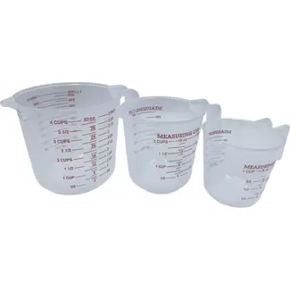 Benson Maatbeker Set - 3 Delig - Transparant - Nauwkeurige Maataanduiding - 250/500/1000 ml
