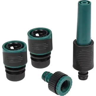 Benson Waterkoppelset 4-delig - Verstelbare sproeikop - Soft grip - Inclusief terugslagklep