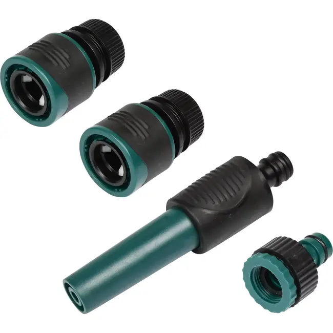 Benson Waterkoppelset 4-delig - Verstelbare sproeikop - Soft grip - Inclusief terugslagklep