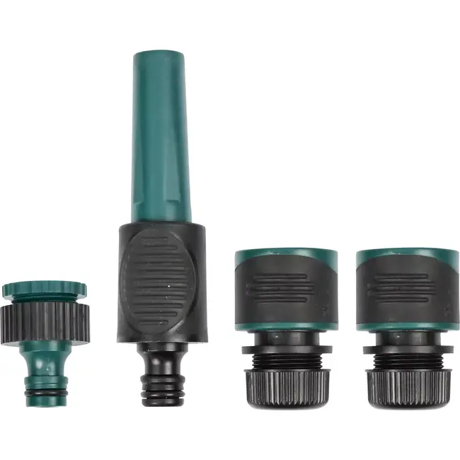 Benson Waterkoppelset 4-delig - Verstelbare sproeikop - Soft grip - Inclusief terugslagklep