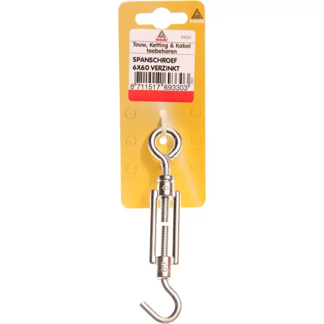 Deltafix Spanschroef 60x6 mm - Verzinkt Staal - M6 Draad - Lichtgewicht Bevestiging