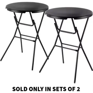 Benson Set van 2 weerbestendige statafels - krasbestendig - zwart - 80x110 cm