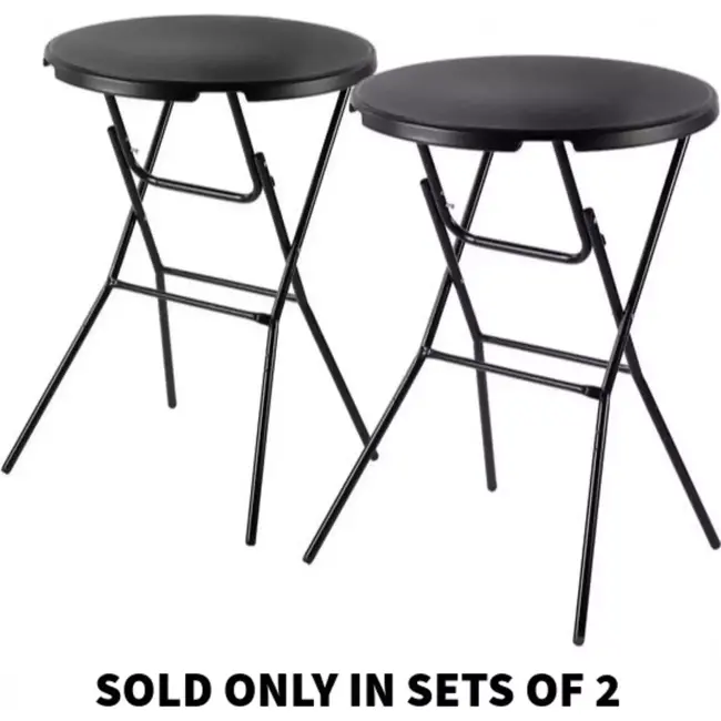 Benson Set van 2 weerbestendige statafels - krasbestendig - zwart - 80x110 cm