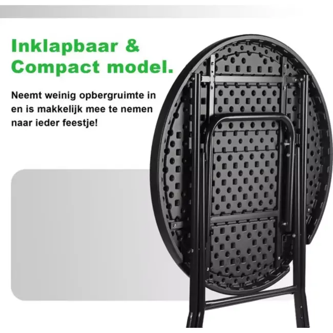 Benson Set van 2 weerbestendige statafels - krasbestendig - zwart - 80x110 cm