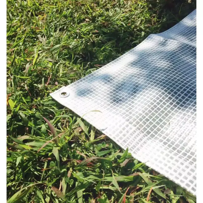 Benson Transparant dekzeil 4x5 m - Leno mesh - Weerbestendig - PE 160GSM