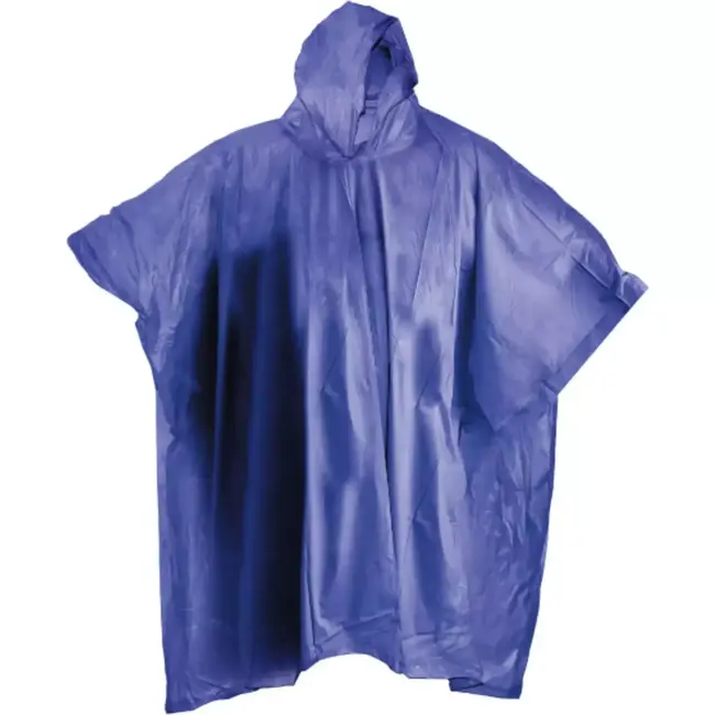 Benson Duurzame regenponcho met capuchon en drukknopen - donkerblauw - 102x127 cm