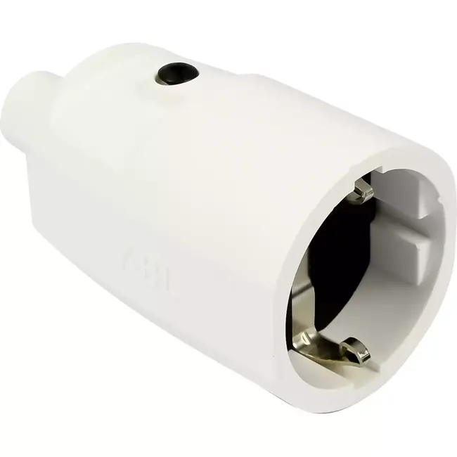 Benson Witte PVC stekker met randaarde - 220-250V - 16A - Schroefbevestiging