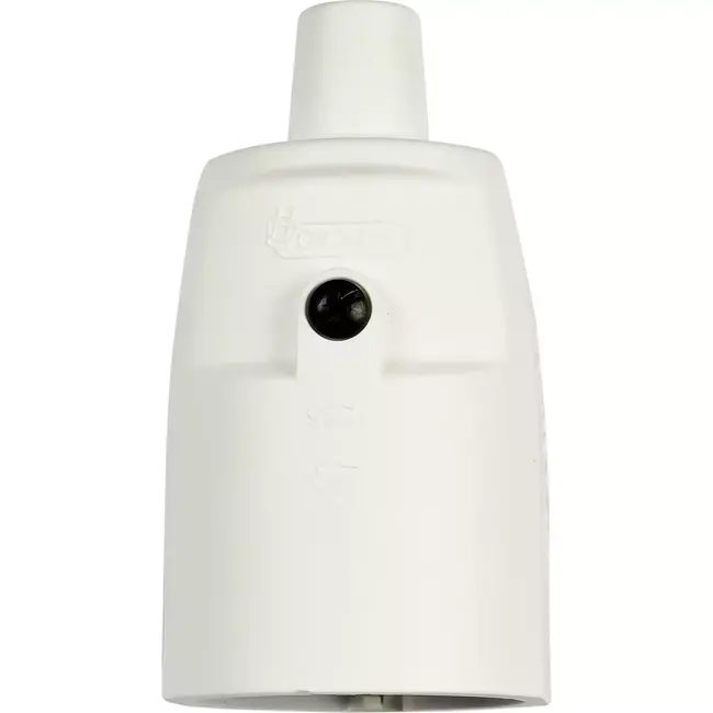 Benson Witte PVC stekker met randaarde - 220-250V - 16A - Schroefbevestiging