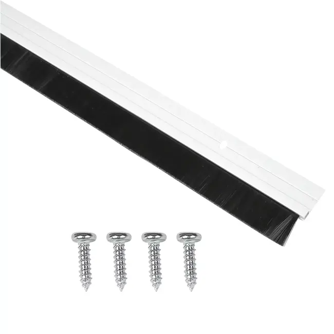 Benson Tochtstrip borstel - aluminium zilver - 100 cm - inkortbaar - voor deuren