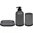 Benson Grijze badkamerset - 3-delig - Zeepbakje, dispenser en tandenborstelhouder