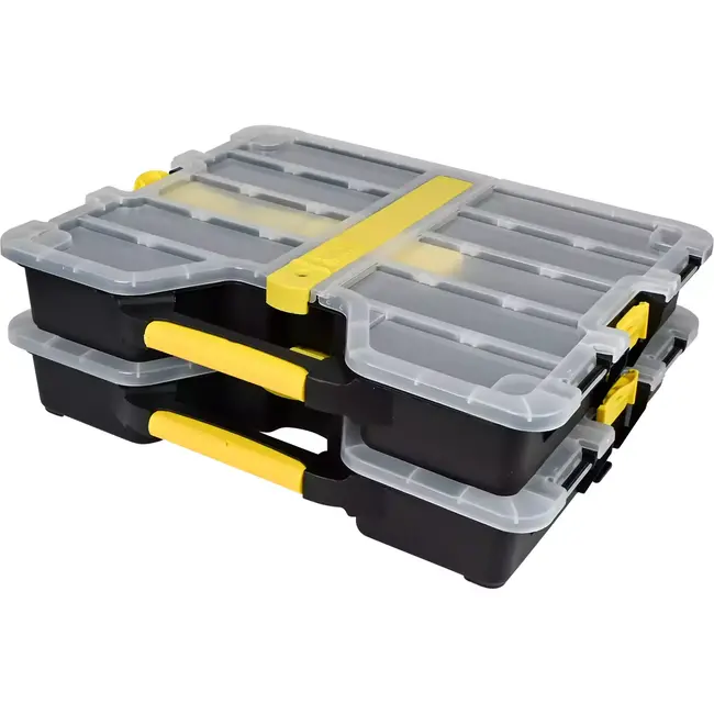 Benson Stapelbare opbergboxen - flexibel in te delen - set van 2 - 36,5 x 30 x 6 cm