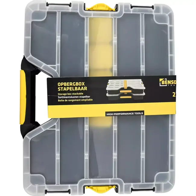 Benson Stapelbare opbergboxen - flexibel in te delen - set van 2 - 36,5 x 30 x 6 cm
