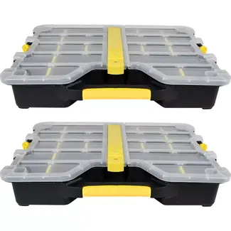 Benson Stapelbare opbergboxen - flexibel in te delen - set van 2 - 36,5 x 30 x 6 cm