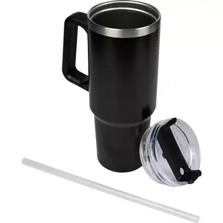 Benson Thermosbeker - 900 ml - Zwart - Transparante Deksel - Geschikt voor Auto