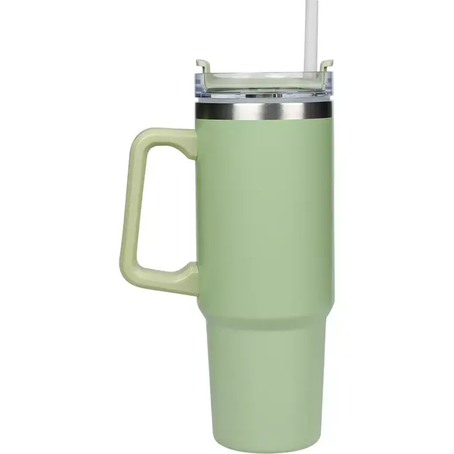 Benson Thermosbeker 900 ml - Groen - Transparante Deksel - Geschikt voor Auto