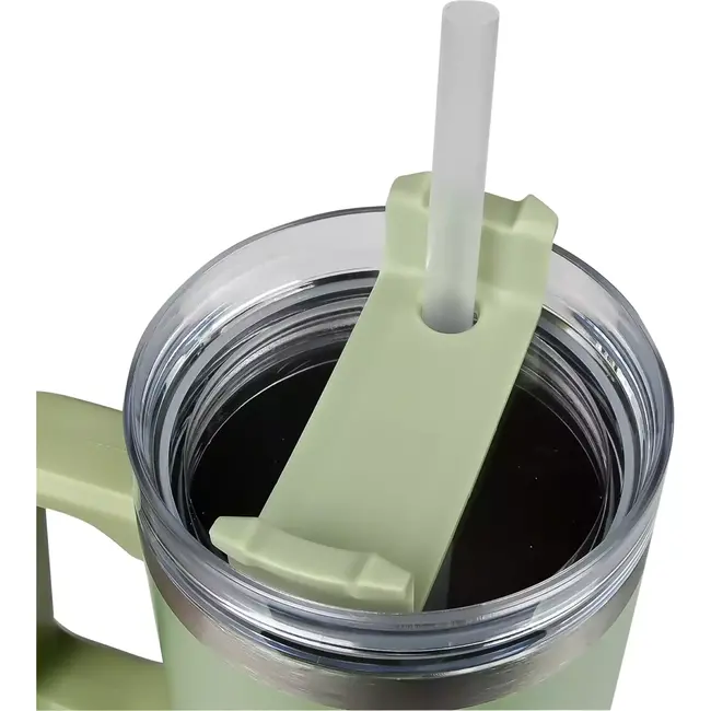 Benson Thermosbeker 900 ml - Groen - Transparante Deksel - Geschikt voor Auto