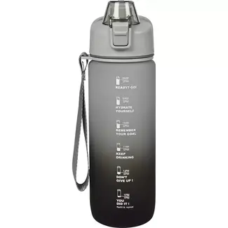 Benson Drinkfles 750 ml - Motiverende Markeringen - Zwart/Grijs - Met Zeef en Draaglus