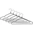 Benson Metalen kledinghangers - anti-slip coating - set van 5 - zwart - 40 cm breed