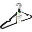 Benson Metalen kledinghangers - anti-slip coating - set van 5 - zwart - 40 cm breed