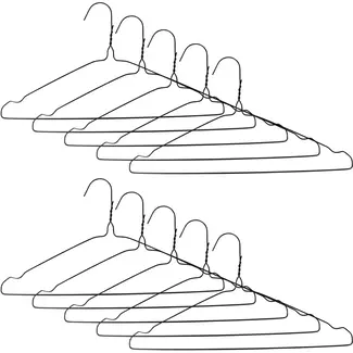 Benson Metalen kledinghangers - set van 10 - zwart - 40 cm - anti-slip - 360° draaibare haak