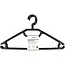 Benson Kunststof kledinghangers - 5 stuks - zwart - 360° draaibare haak - 40,5 cm breed