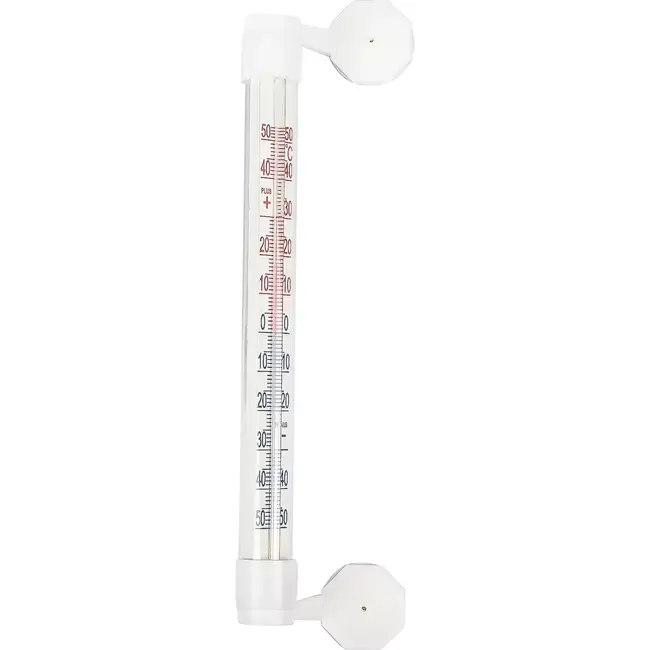 Benson Buitenthermometer met zuignap - Wit - 21 cm - Temperatuurbereik -50°C tot 50°C