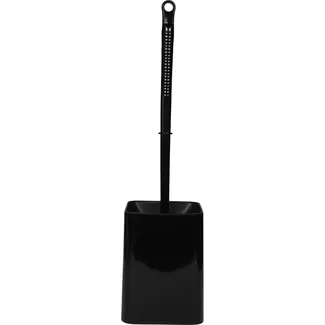 Benson Wc borstelset - Vierkant design - Zwart - Kunststof - 41 cm hoog Benson Wc borstelset - Vierkant design - Zwart - Kunststof - 41 cm hoog