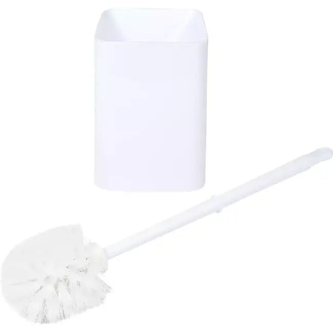 Benson Wc borstelset - Vierkante houder - Kunststof - Wit - 41 cm hoog