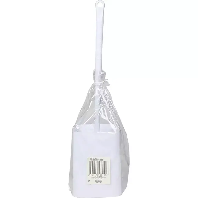 Benson Wc borstelset - Vierkante houder - Kunststof - Wit - 41 cm hoog