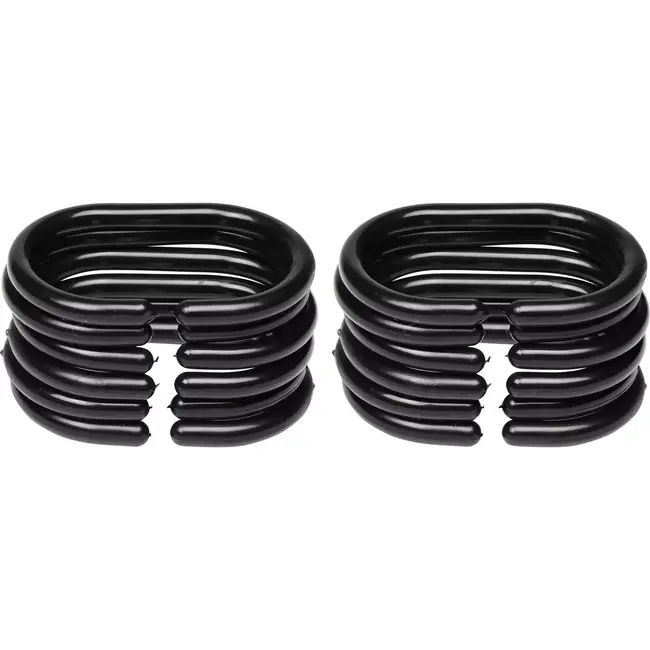 Benson Zwarte douchegordijnringen - set van 12 - duurzaam en stijlvol - 5,8 x 4 cm