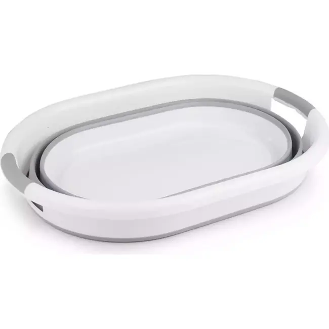 Benson Opvouwbare wasmand - 39 liter - ruimtebesparend - grijs - siliconen handvatten