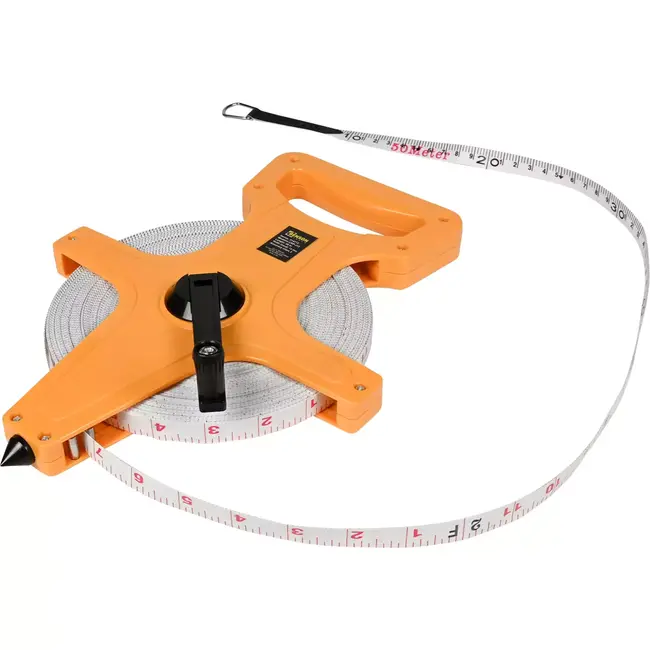 Benson Landmeter - 50 meter - Slagvast kunststof - Glasfiber band - Nauwkeurigheidsklasse 3