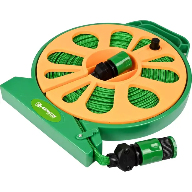Benson Compacte tuinslangset - 15 m - Weerbestendig - Knikvrij - Inclusief sproeikop met 7 standen
