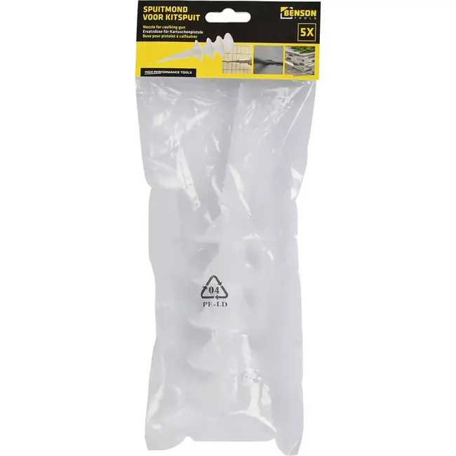 Benson Kitspuit Spuitmond Set - 5-delig - Voor Kitpistolen - 11,5 x 5,6 cm