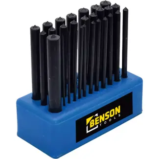 Benson 28-delige precisie ponsset - carbonstaal - 123 mm - zonder handvat - kunststof standaard Benson 28-delige precisie ponsset - carbonstaal - 123 mm - zonder handvat - kunststof standaard
