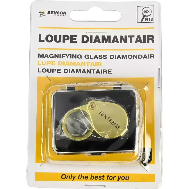 Benson Juweliersloupe - 10x Vergroting - Ergonomisch Ontwerp - Goudkleurig