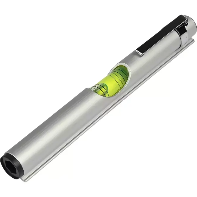 Benson Waterpas pen met clip - Aluminium - Compact en licht - 13 cm