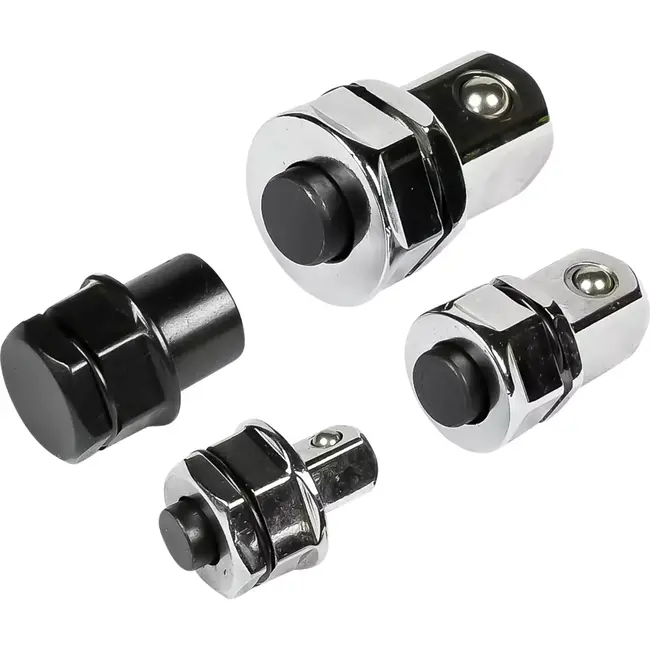 Benson Adapterset voor ratelringsleutel - 4-delig - Chroom-vanadiumstaal - Quick-release - Kogelborging
