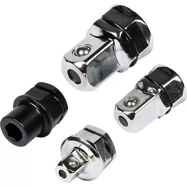 Benson Adapterset voor ratelringsleutel - 4-delig - Chroom-vanadiumstaal - Quick-release - Kogelborging