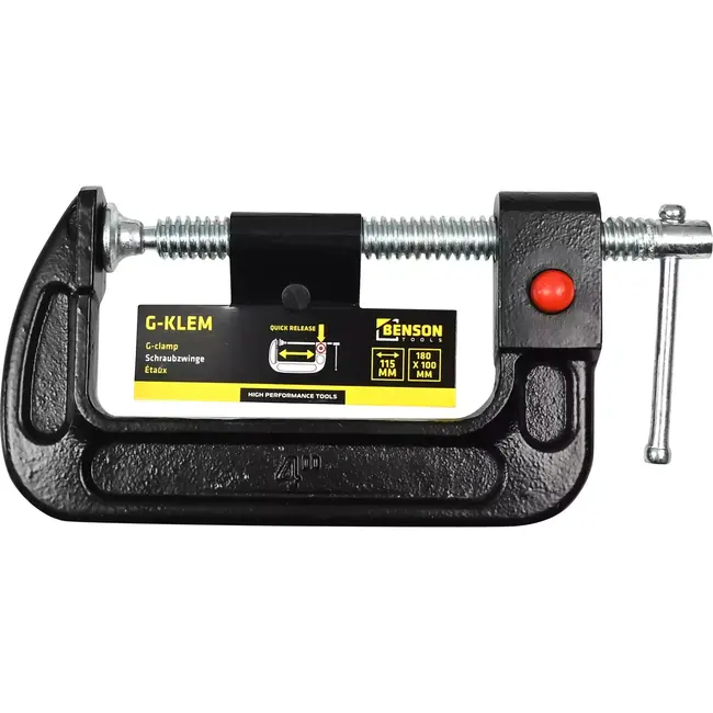 Benson G-klem met snelontgrendeling - 180 x 100 mm - Praktisch en veelzijdig