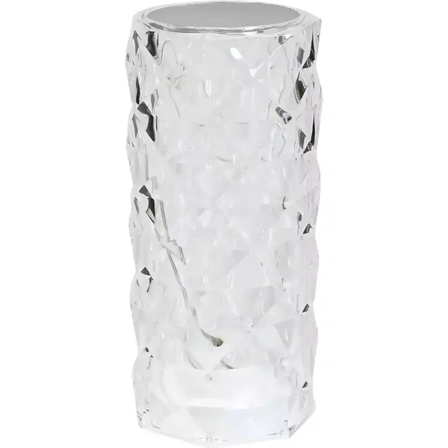 Benson Oplaadbare kristallen tafellamp - 3 kleuren - 15 cm - USB Type-C - Dimbaar