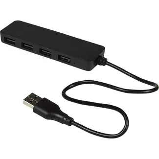 Benson USB-hub - 4 poorten - Compact ontwerp - 28 cm kabel - Zwart