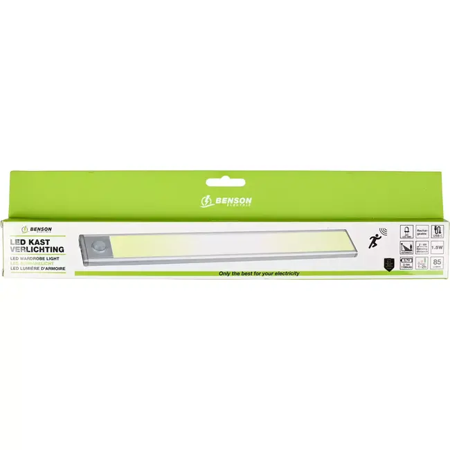 Benson LED kastverlichting - Bewegingssensor - USB oplaadbaar - 30 cm - Energiezuinig